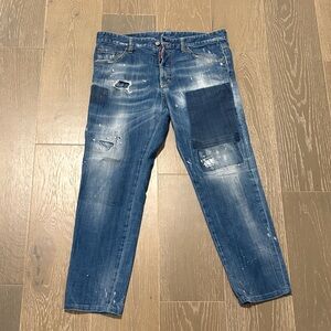 DSQUARED2 Blue Patched Jeans
